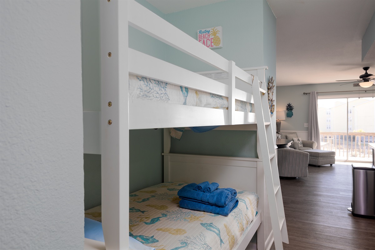 Cozy built-in bunk nook, perfect for kids or extra guests