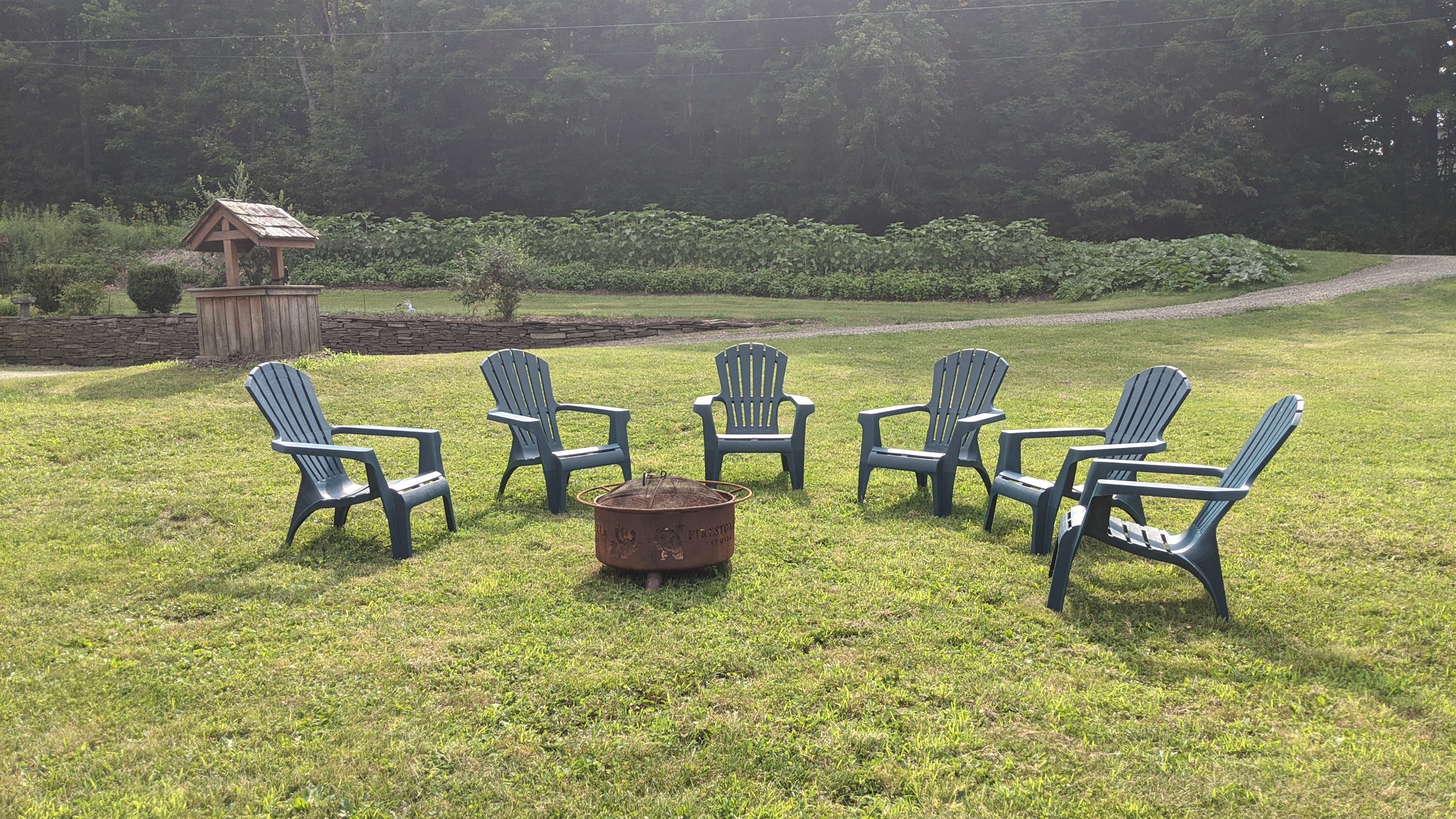 Enjoy the stars while sitting around the firepit