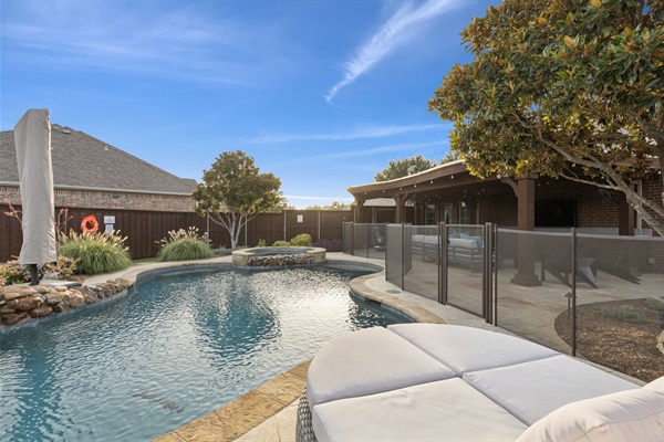 Perfect blend of relaxation and fun in your secluded backyard oasis.