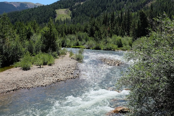 View of Snake River with School Marm ski trail in the distance.