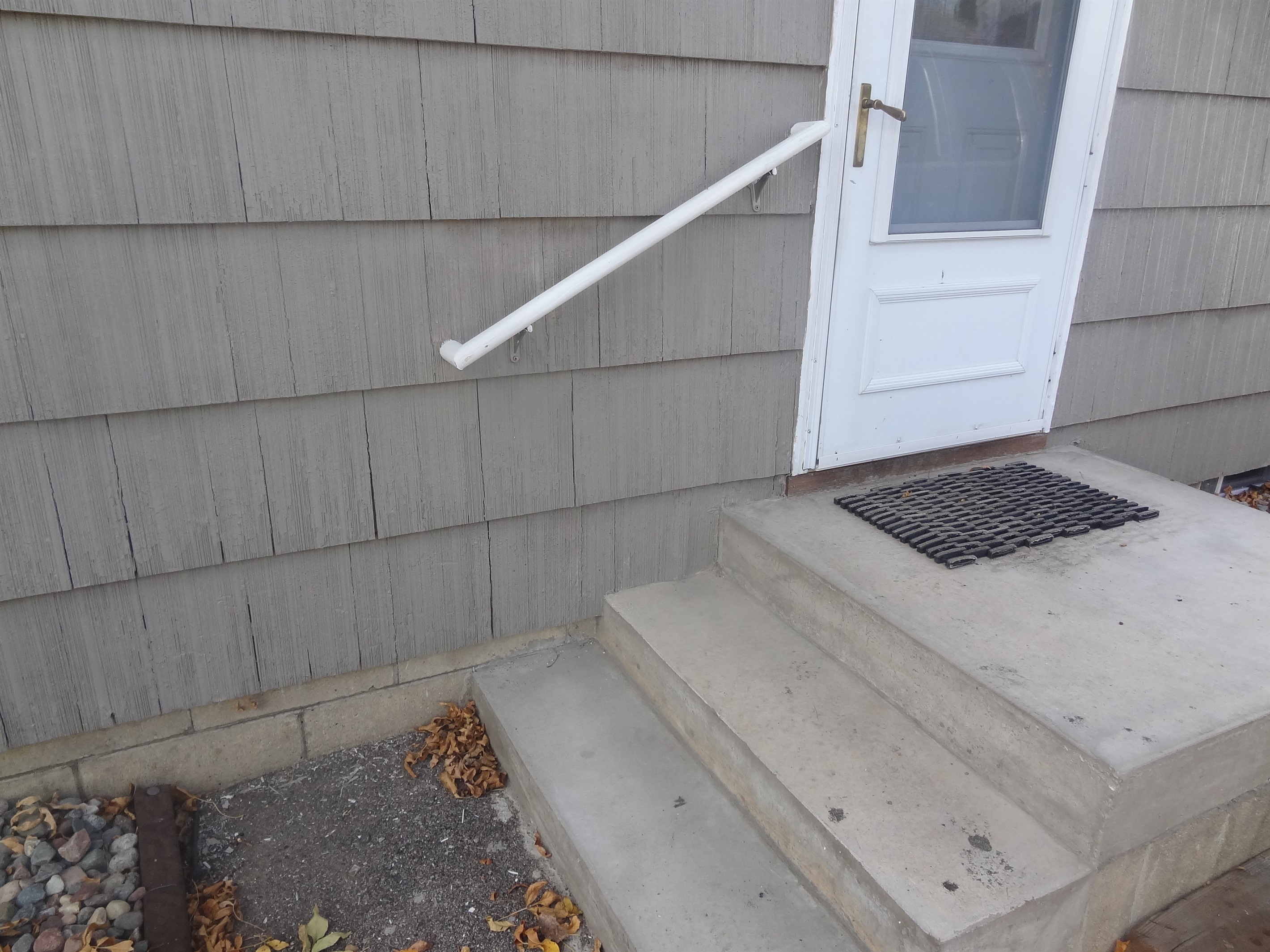 A couple steps to get into the side door