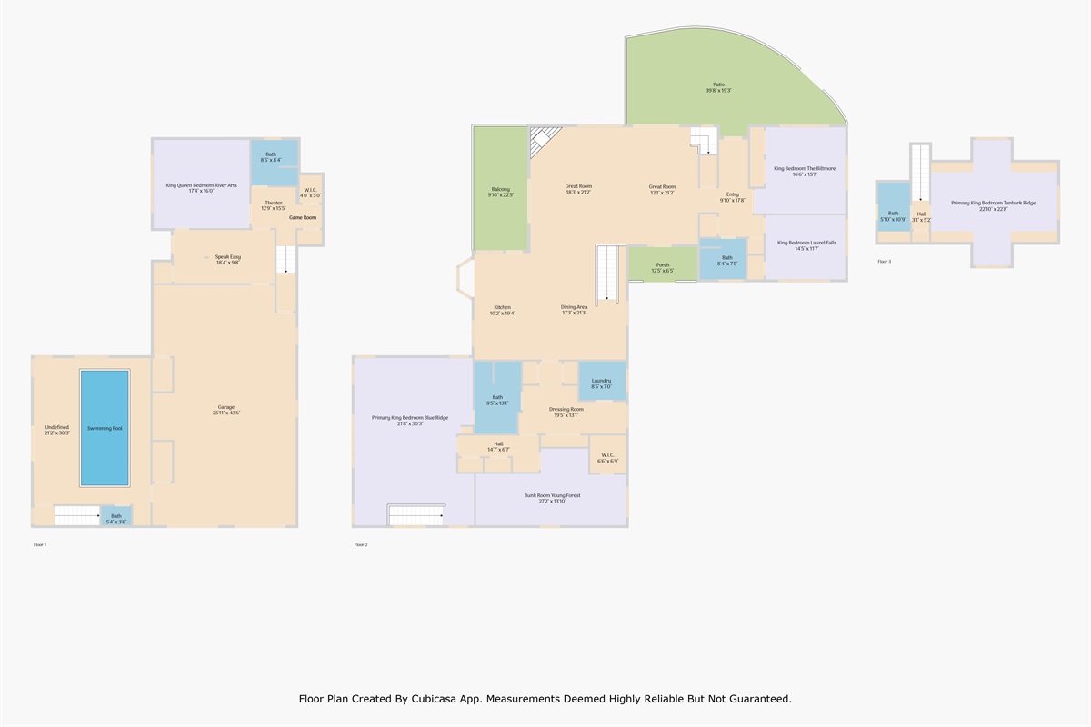 The floorplan - the 4 car garage is now the movie room and the large gameroom.