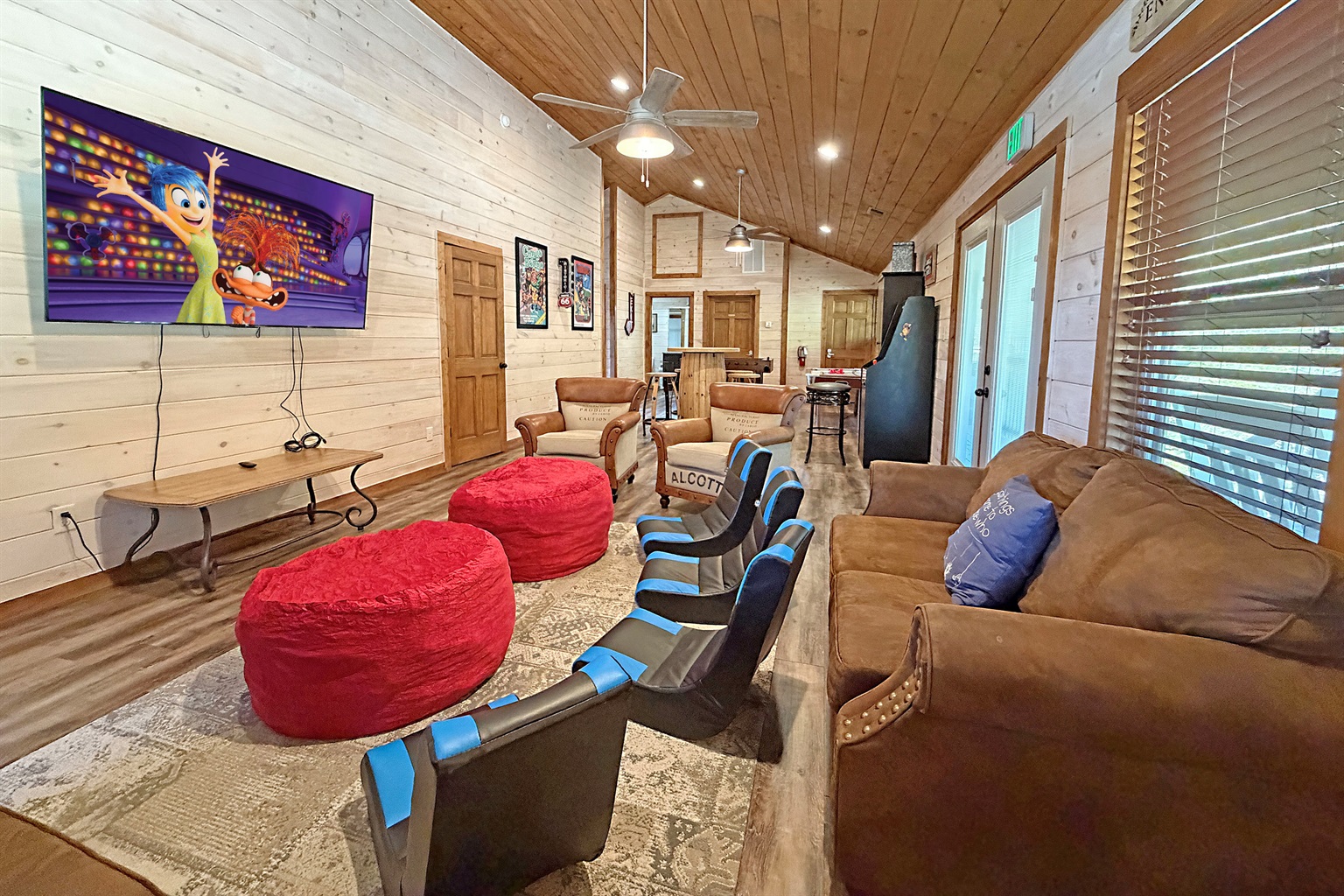 Watch a favorite movie or bring your own gaming consoles and play on the 75" Roku TV. (Bring your passwords)