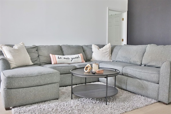 Oversized sectional perfect for lounging and watching TV