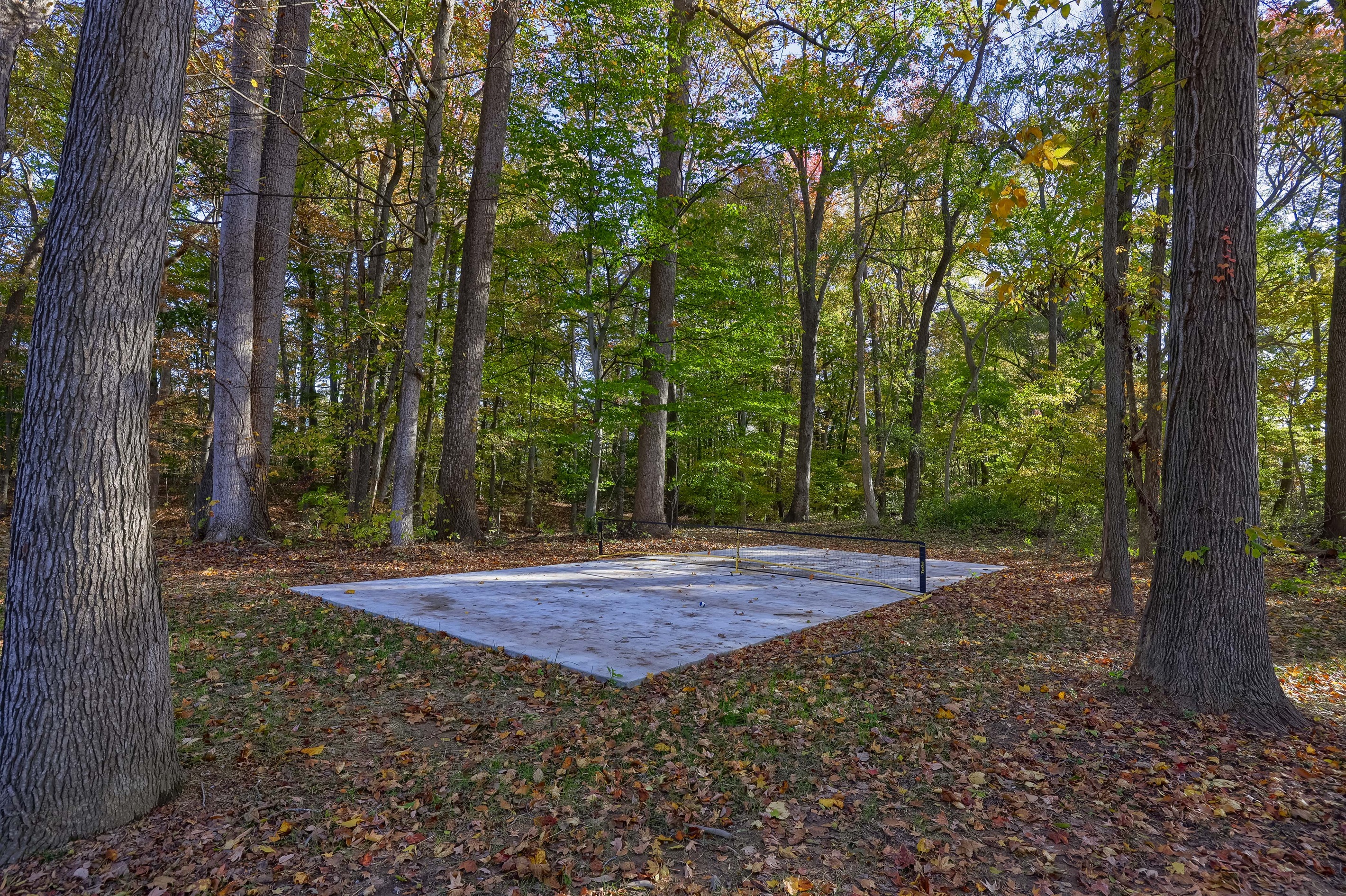 Pickleball court on the other side of the driveway