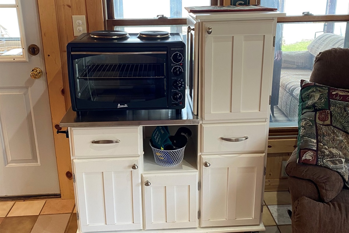 Cooking center. A Oven/stove combination will be added in May.