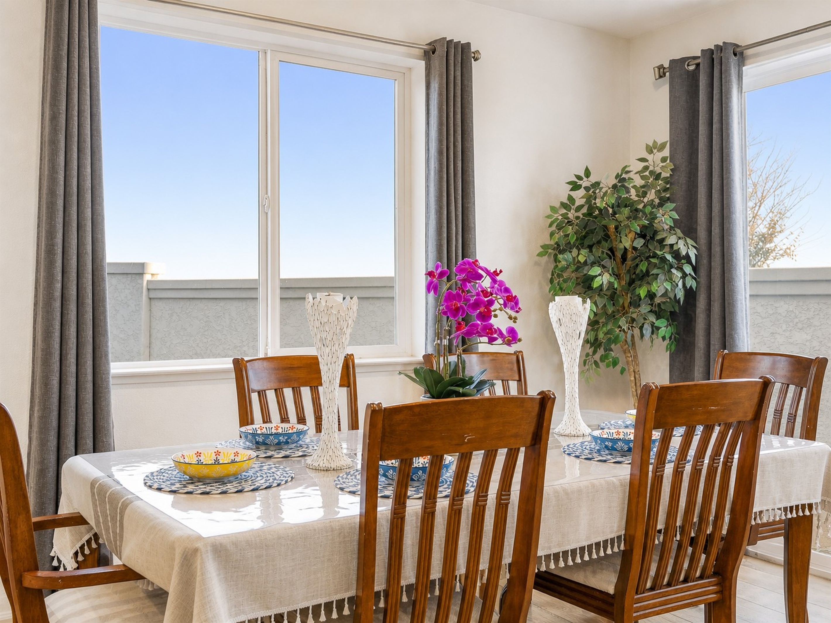 Bright dining space for shared meals