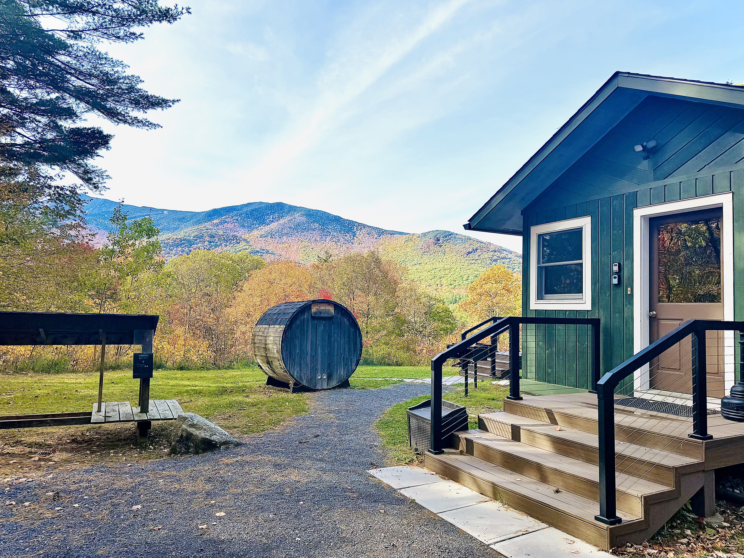 Spectacular view of the Whiteface Mountain from the entrance to Algonquin Mountain Chalet