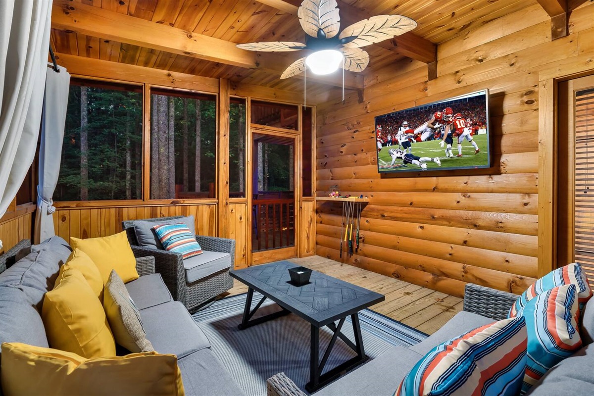 Enjoy a coffee or a glass of wine on the screen porch.