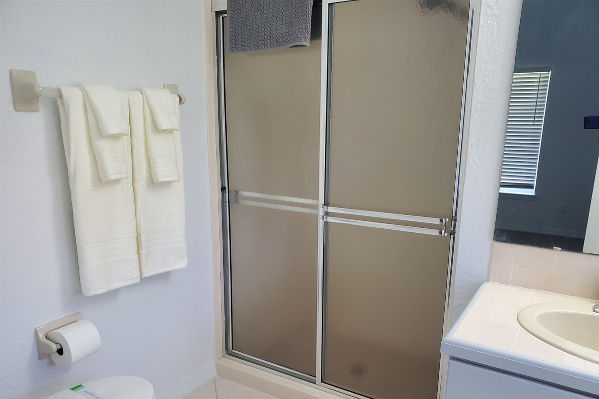 Queen private bathroom with walk in shower