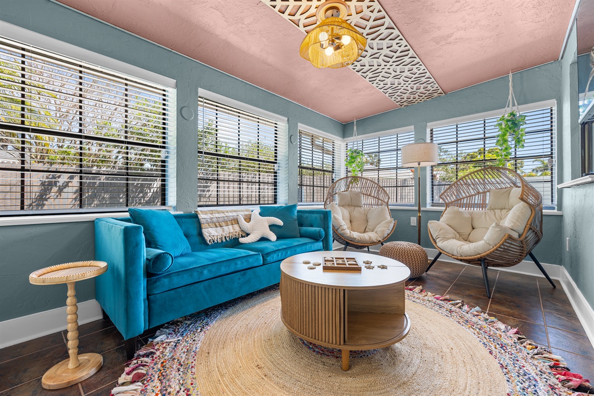 Gather in the sunroom for great conversations