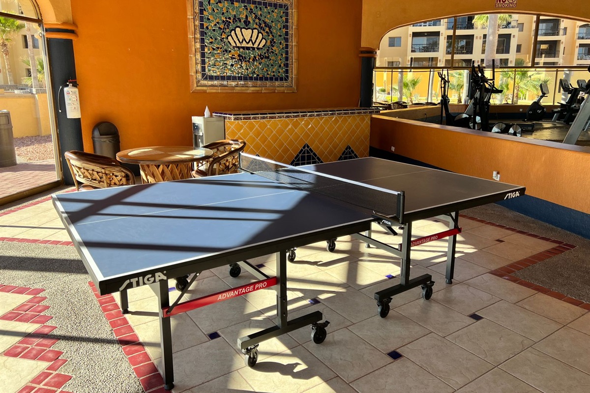 ping pong table in clubhouse