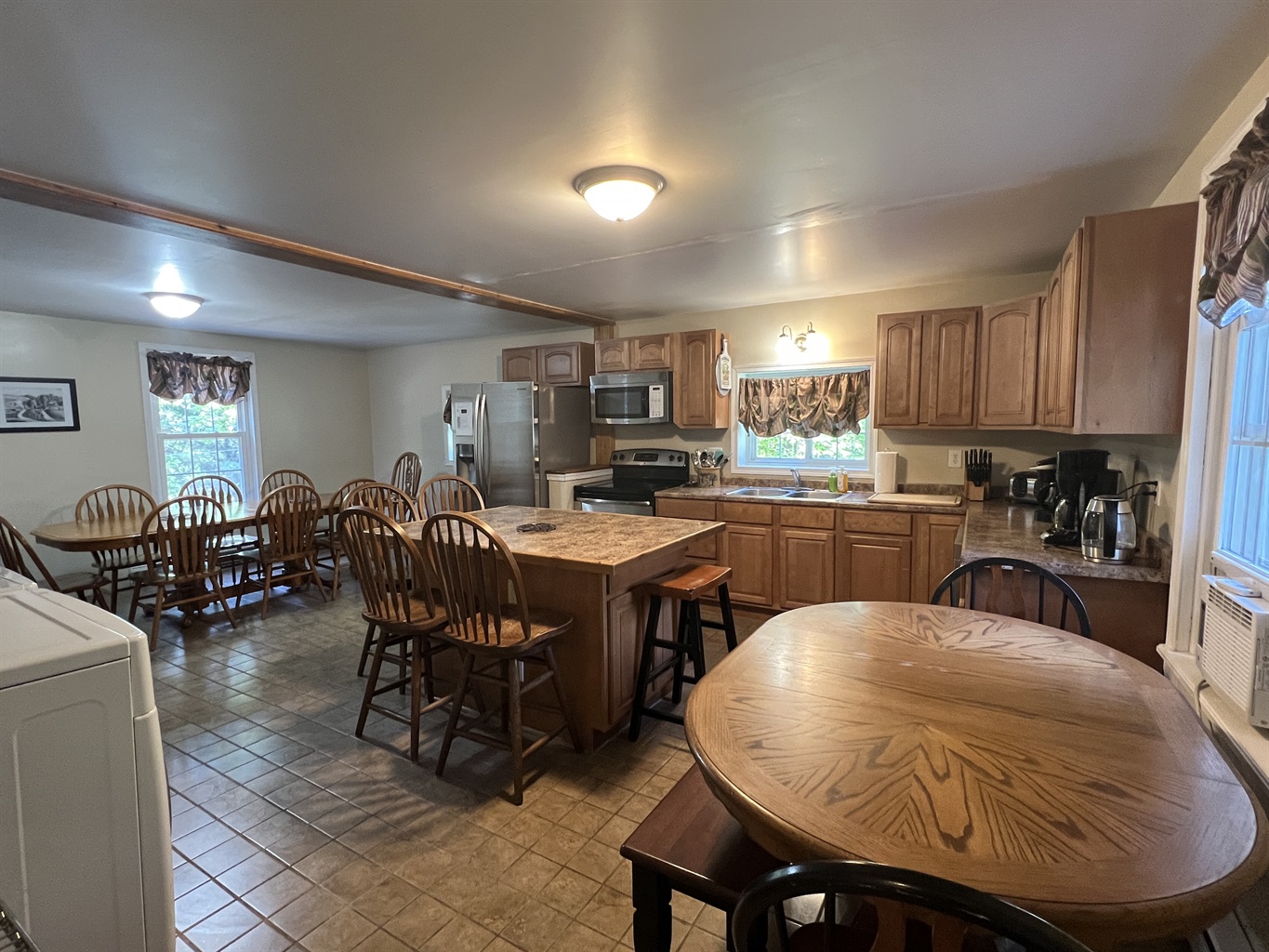 1860 Spencer House - huge eat in kitchen with seating for your whole group.