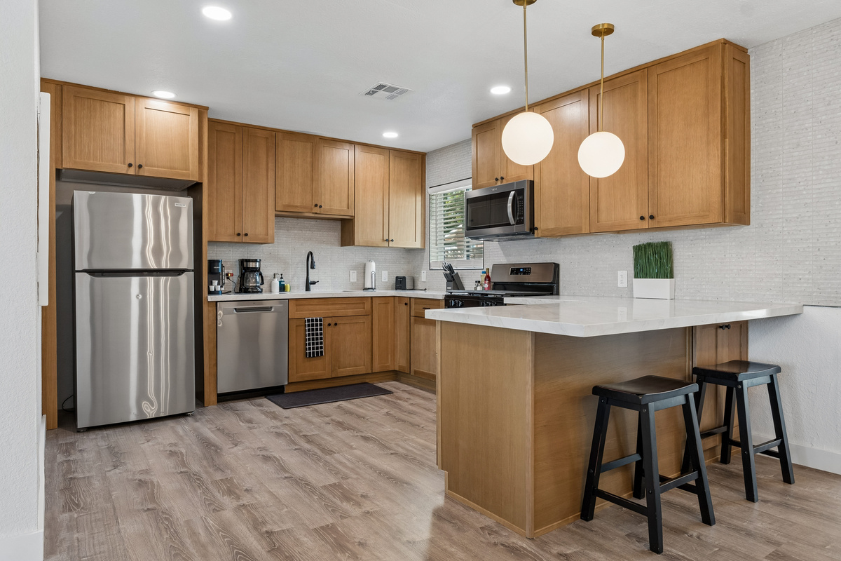 WOW - check out this fully remodeled upgraded kitchen!  It comes complete with everything you need to prepare almost any meal.
