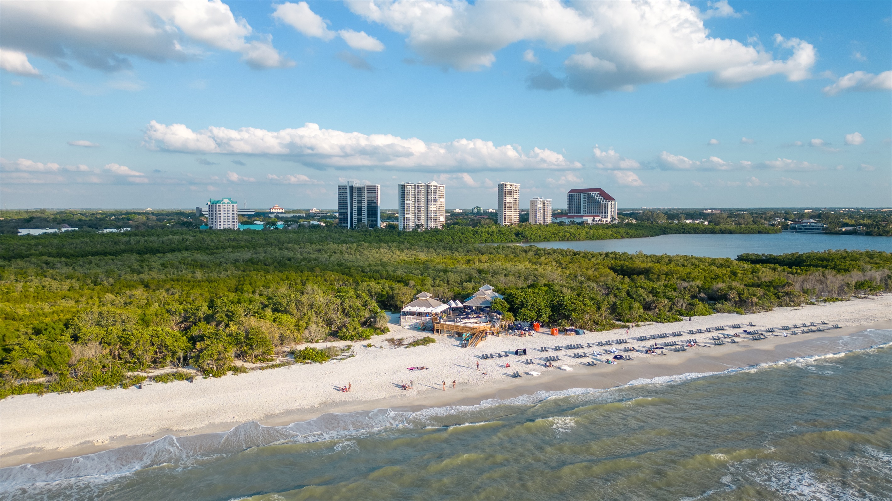 White sand beaches on the gulf shore
