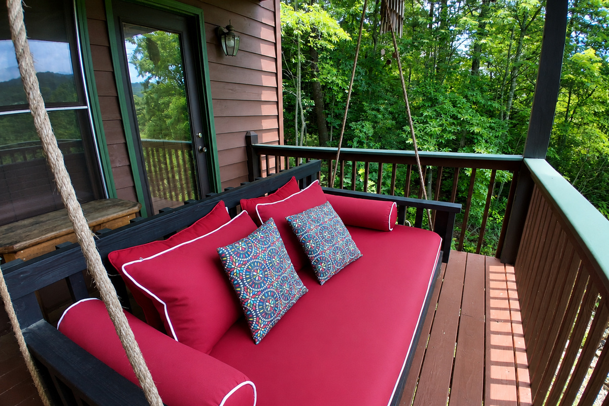 Bed swing located outside of the playroom