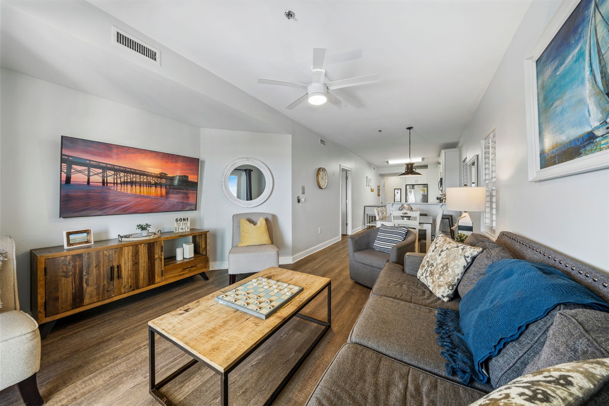 Living Room | Starfish | Oceanview 101 | 1116 Ocean Blvd, Isle of Palms, SC | IOP Escapes