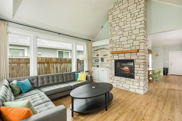 Living room with fireplace