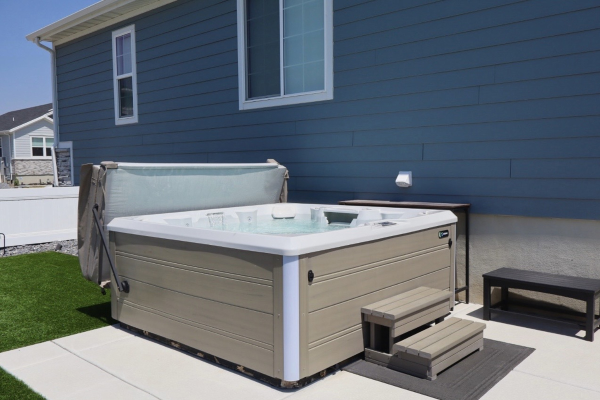 Relax in the hot tub after a summer or ski day