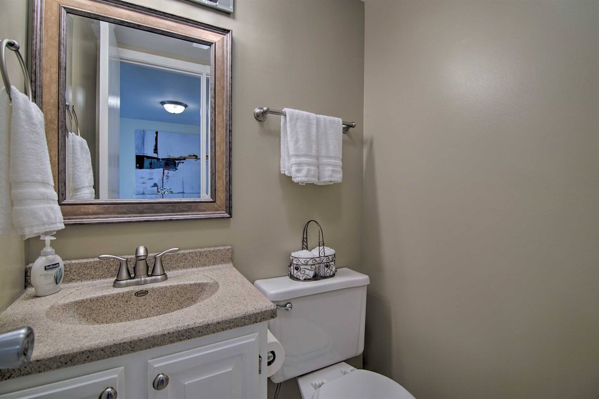 2Bd Unit:  The downstairs half bath helps to shorten the morning routine, so everyone can get on their way sooner to maximize fun and adventure. 