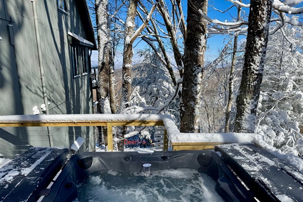 You just might catch some deer wandering by while you enjoy the hot tub.  There is a popular route close by.