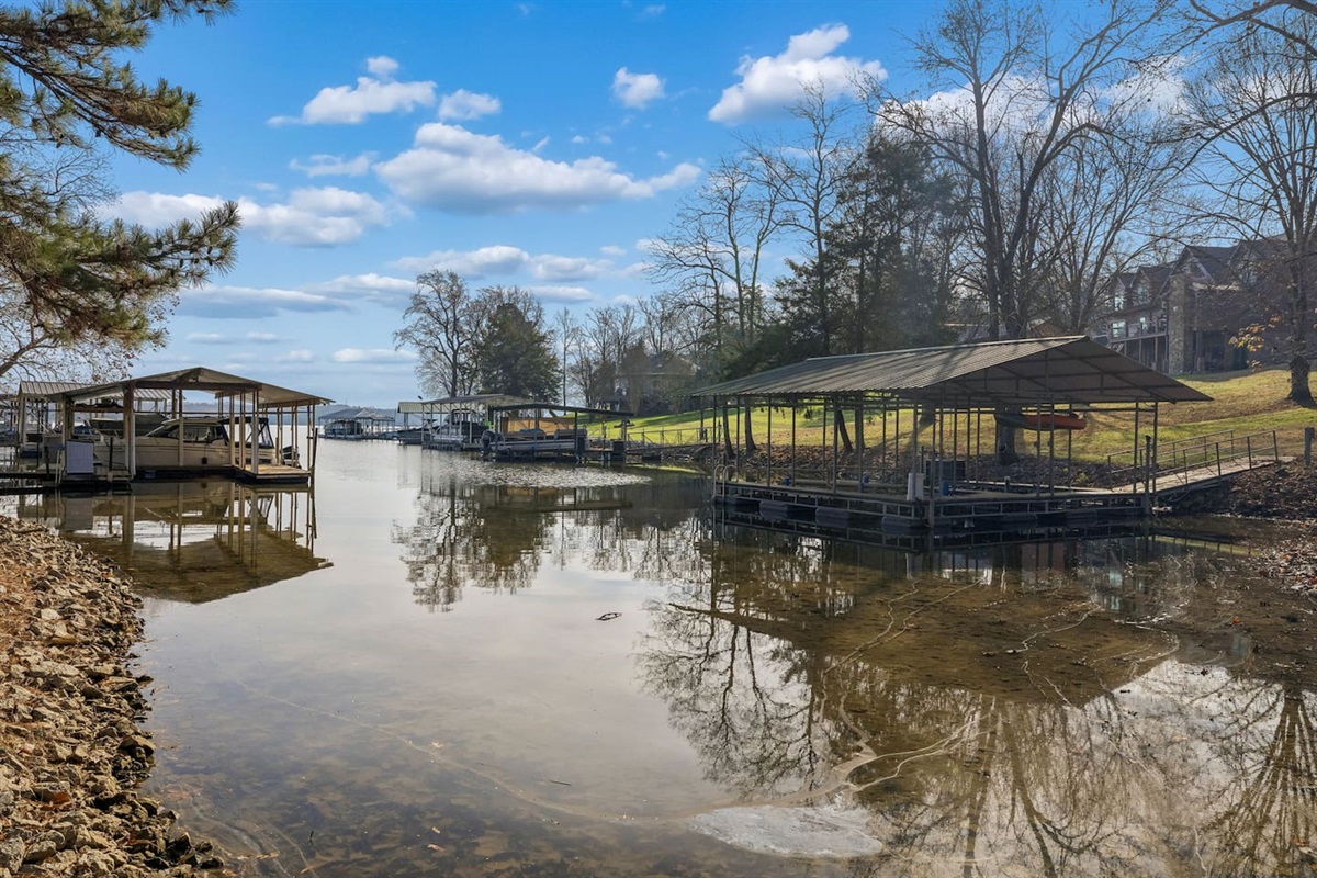 View of Spenser Creek Cove from waterfront backyard
