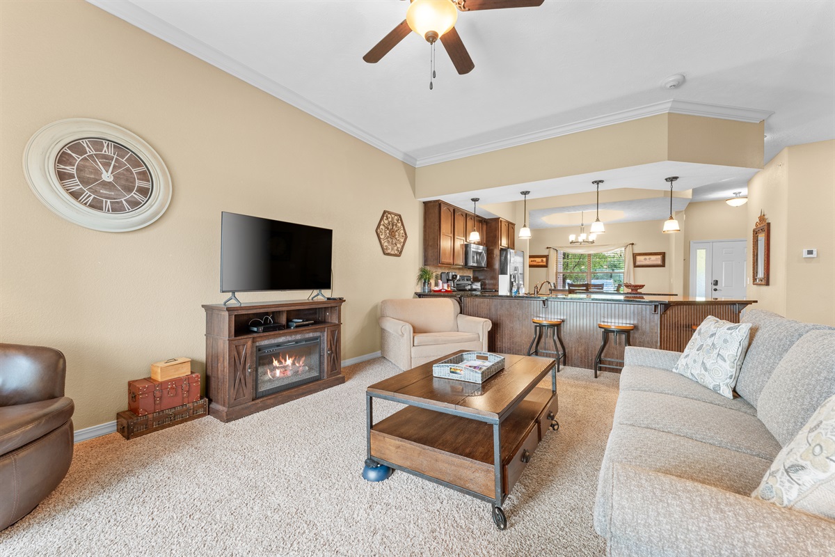 A wide-open layout lets everyone spread out without feeling disconnected.