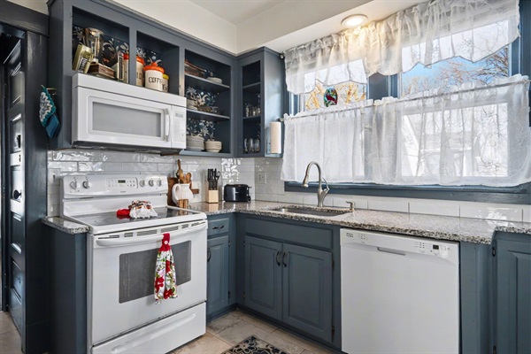 Kitchen with granite counters
