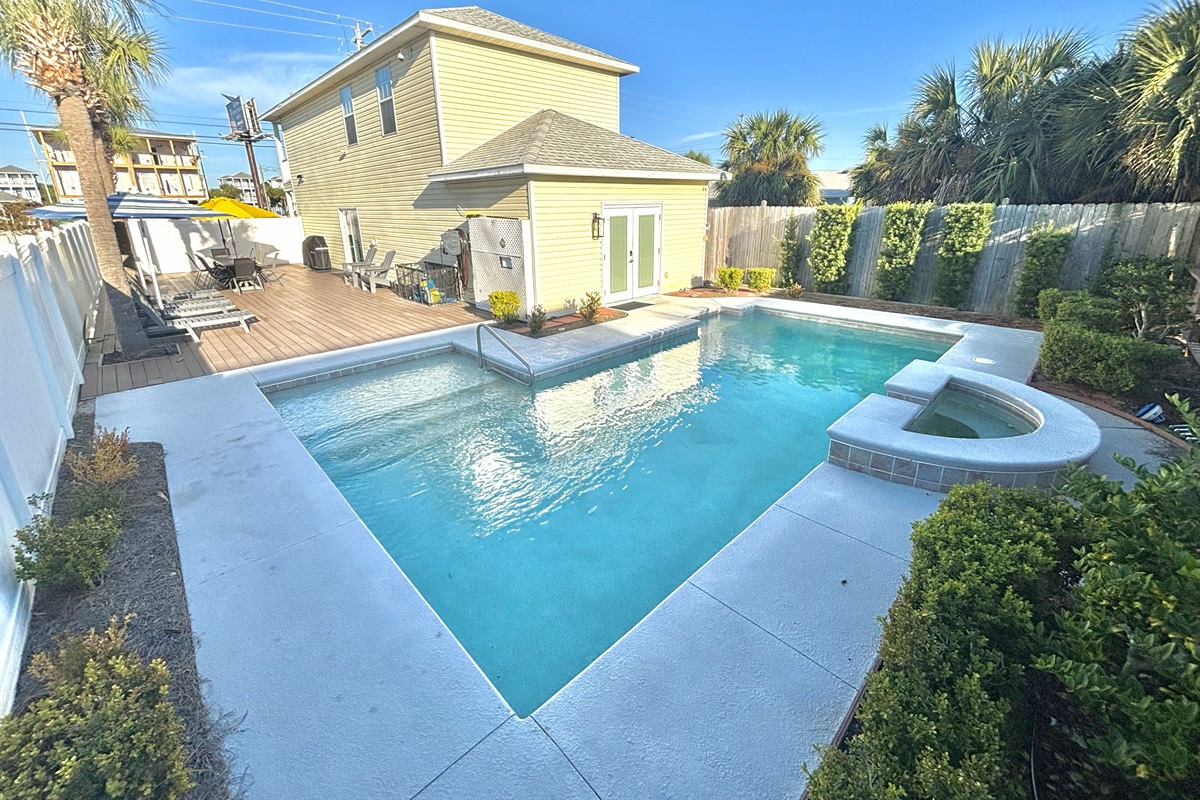 Private pool and spacious backyard!