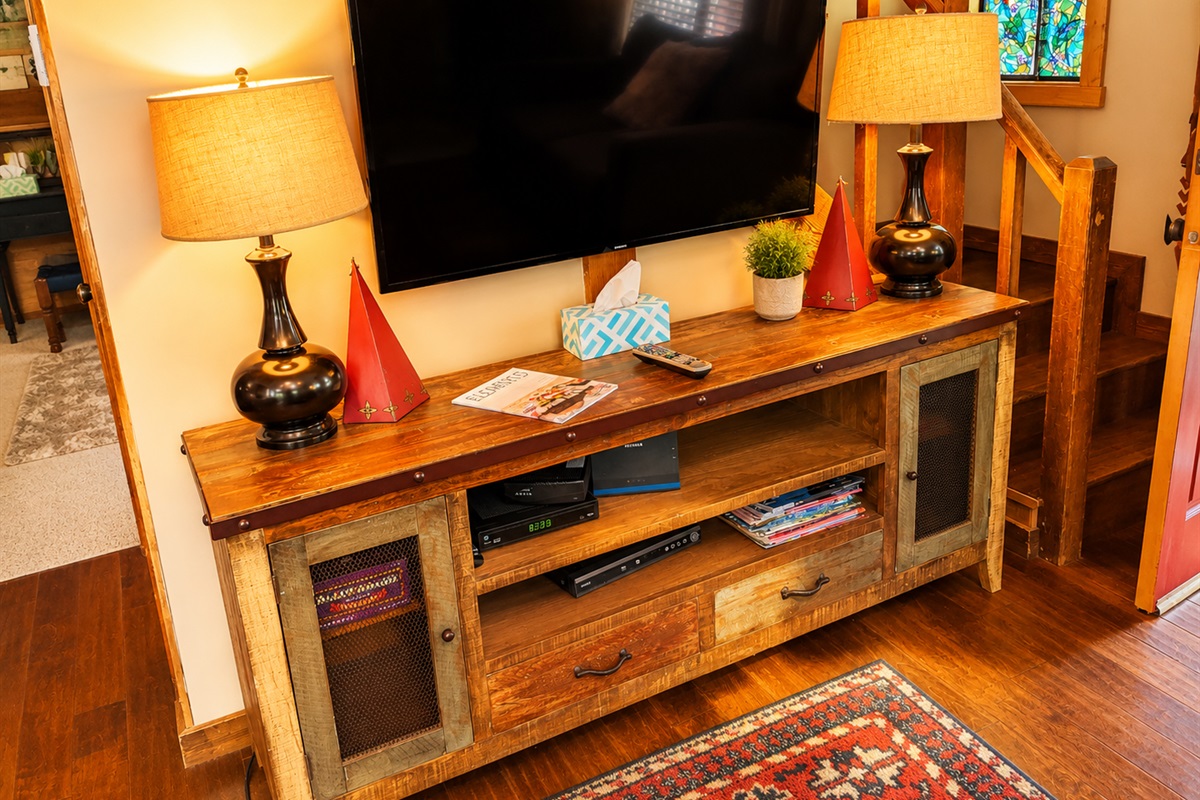 We have cable television in the main living area as well as in the master bedroom and upstairs loft area.  We also have wifi with high speed internet.  We also stock some reading materials and board games for your enjoyment.