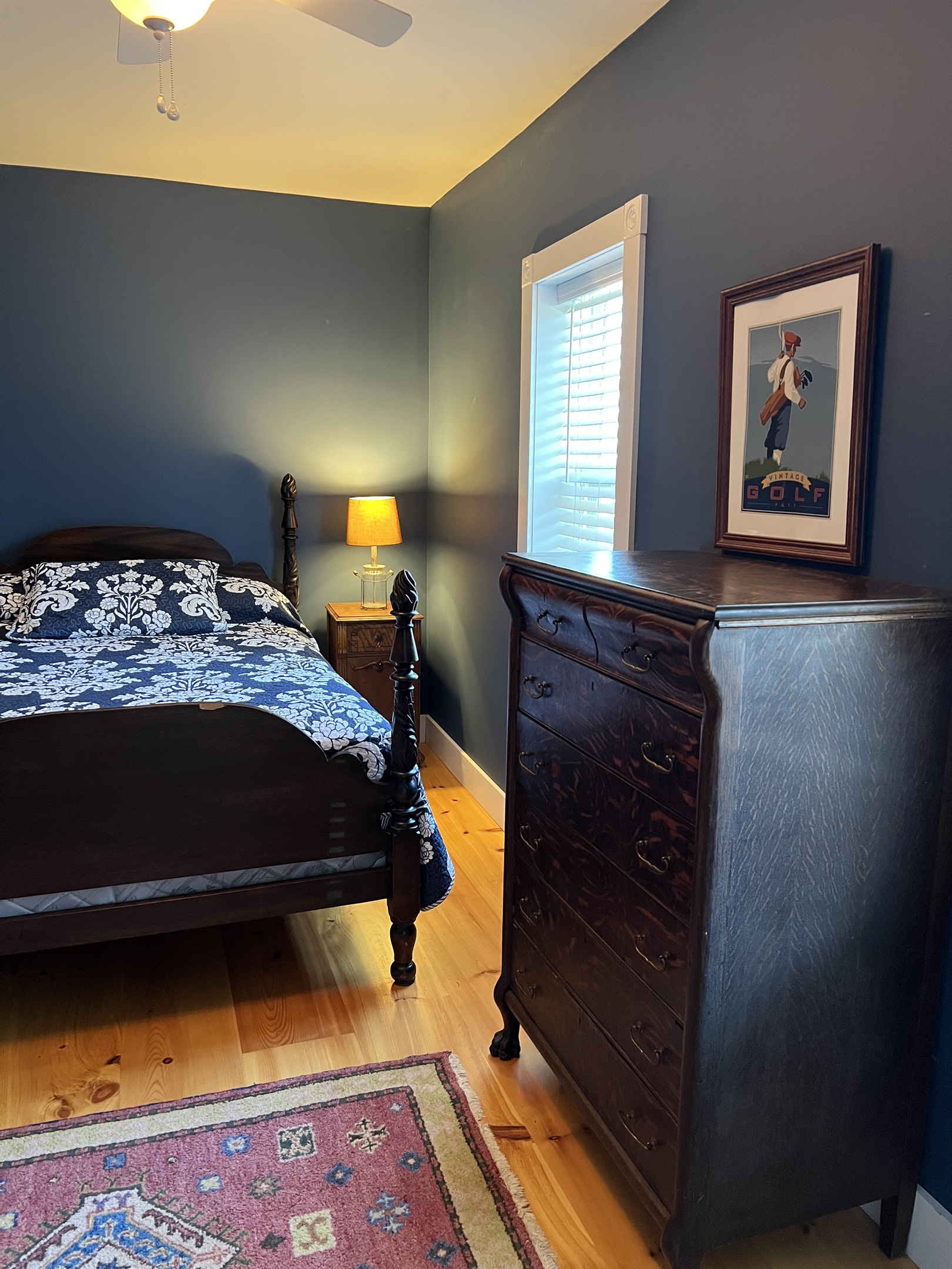 2nf floor family suite, queen bed and beautiful antique dresser.