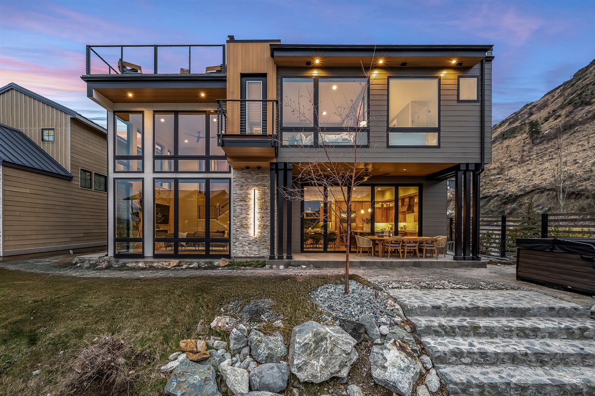 Back view - Lakefront with dock and private cove/canal shared with only 2 neighbors