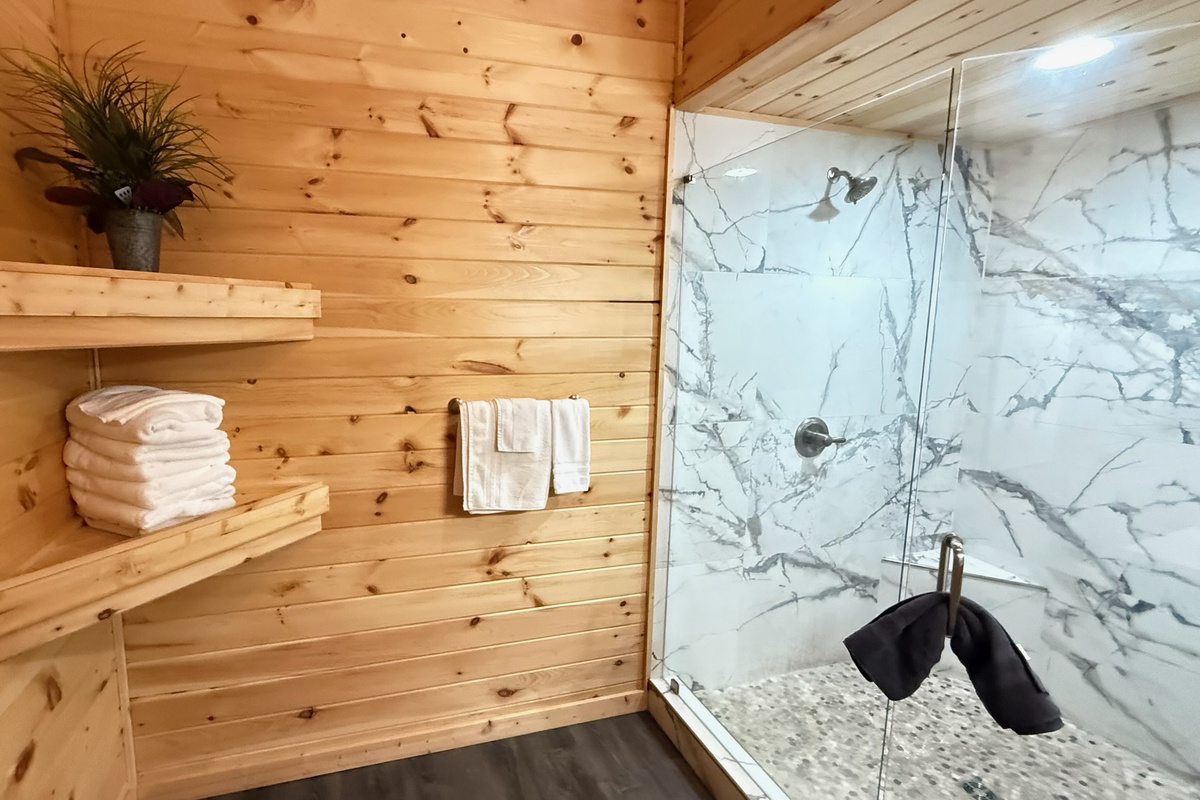 Lower Level Shared Full Spa-Like Bathroom