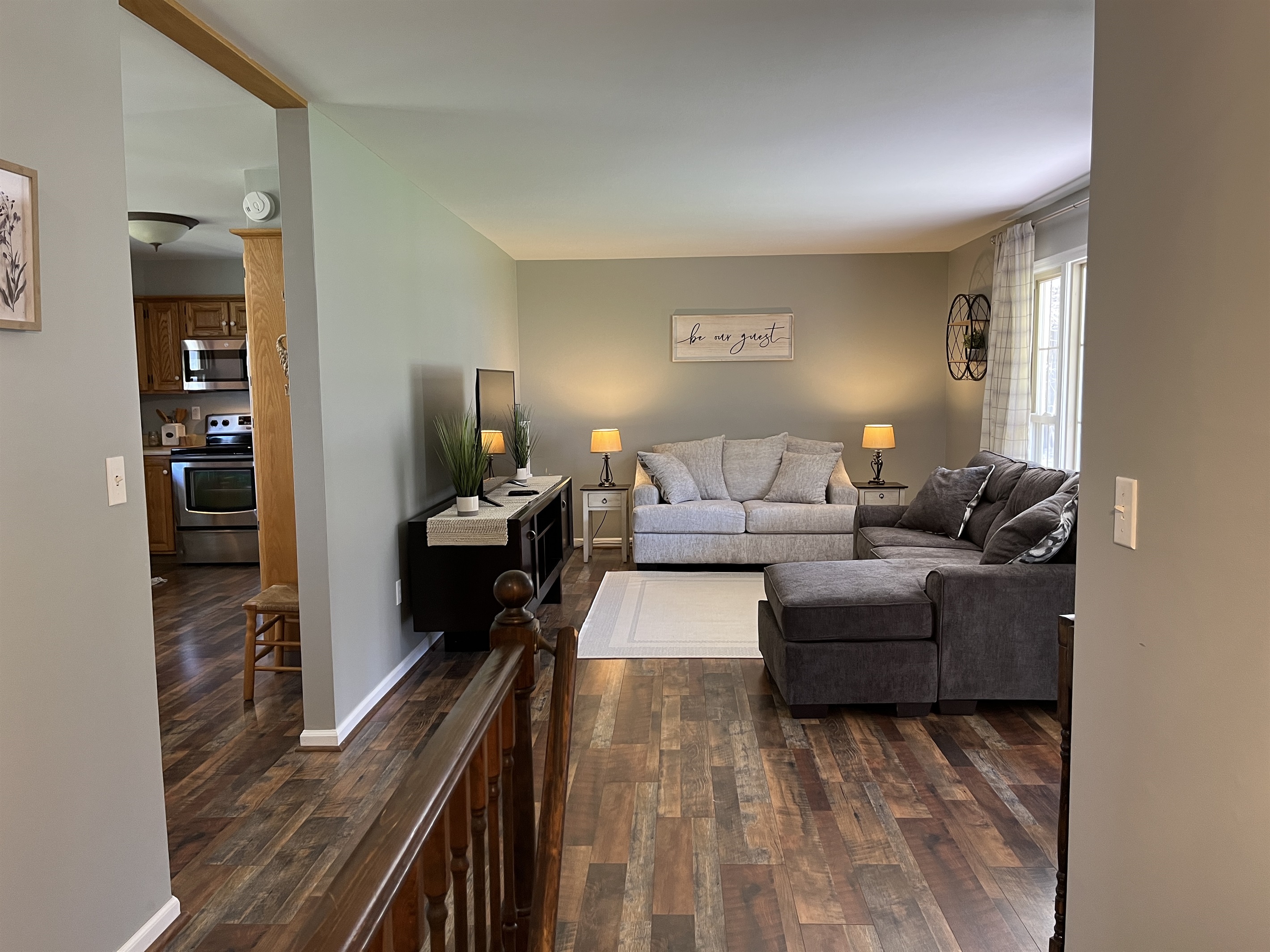 Living room and kitchen