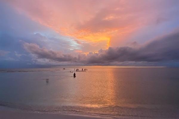 Sunset over the sandbar