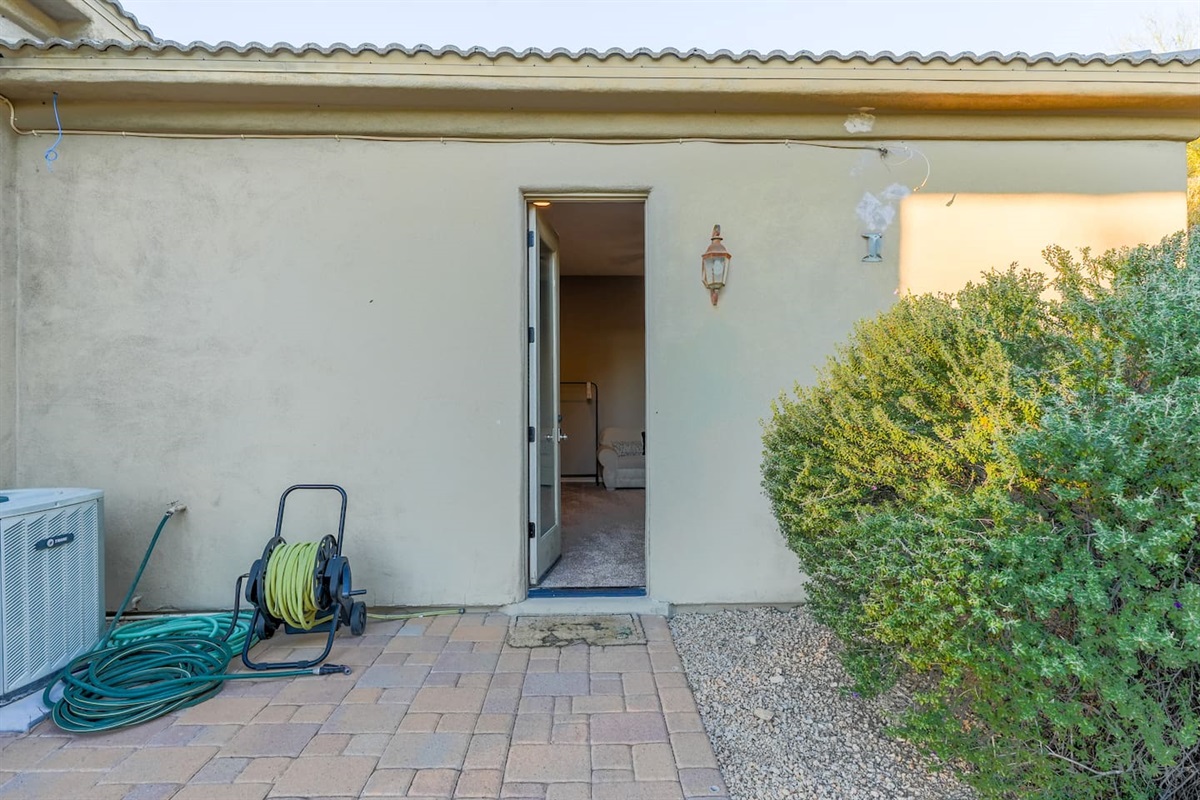 Private casita entrance with separate exterior access for added privacy and convenience.