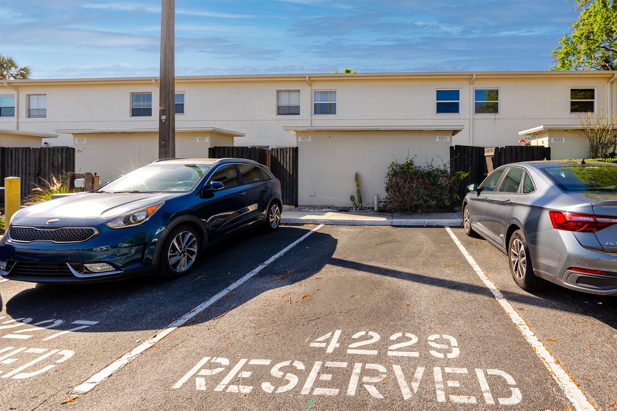 Reserved unit parking spot