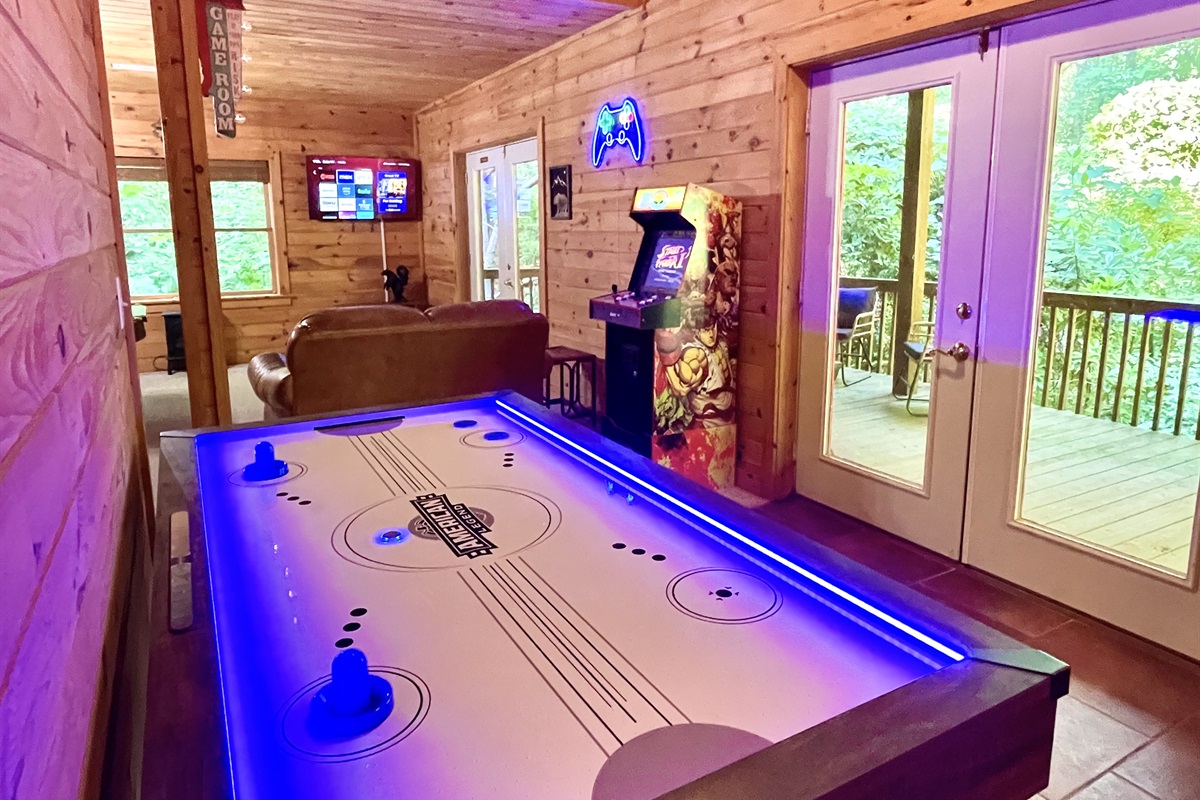 LED Light-Up Air Hockey Table with Sound Effects