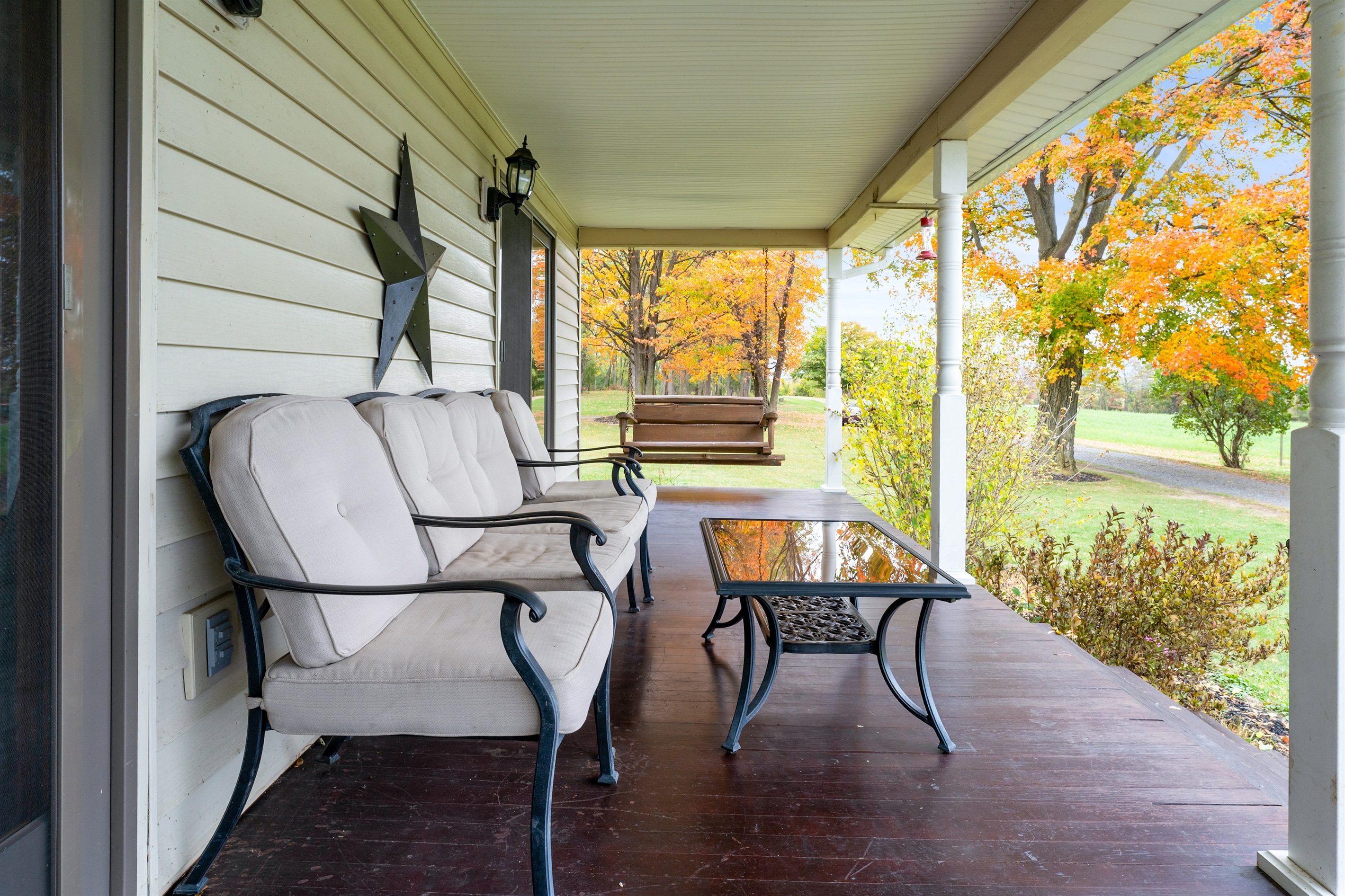 Cozy seating and lake breezes — your perfect place to unwind