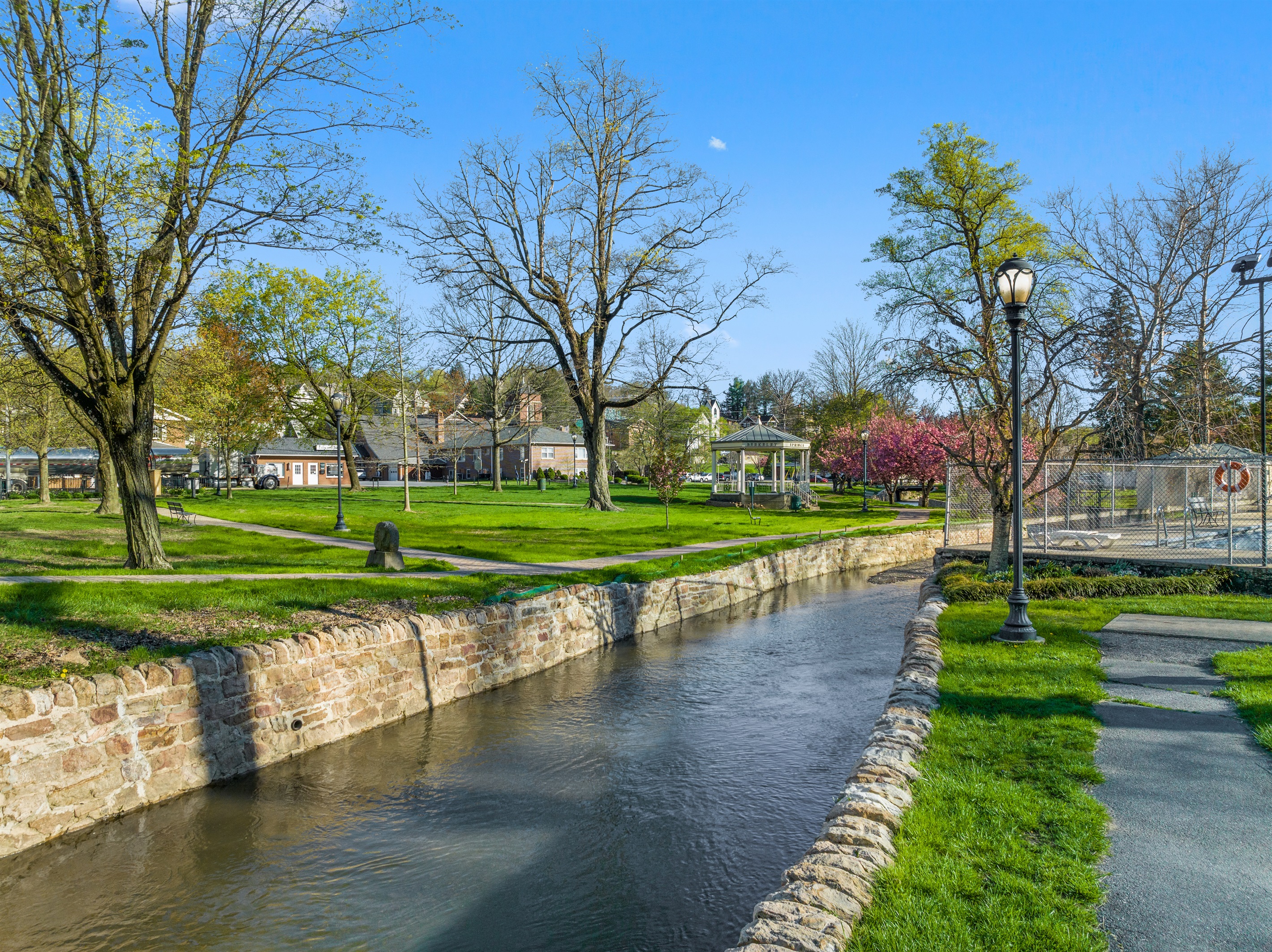 Berkeley Springs State Park, across the street from downtown Berkeley Springs, hosts weekly farmers markets and various festivals throughout the year.