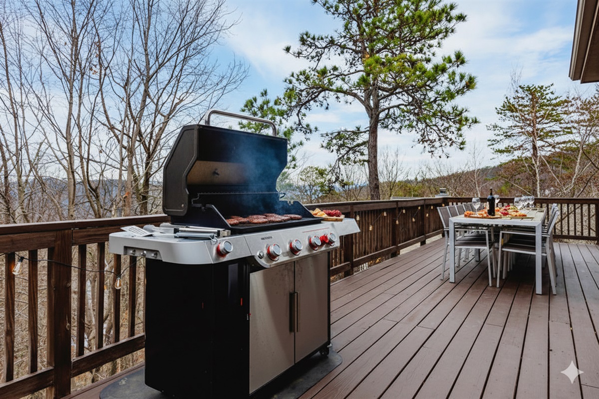 Fire up the large propane grill and cook for the whole crew without juggling schedules. From burgers to steaks to veggies, this is where vacation meals become memories