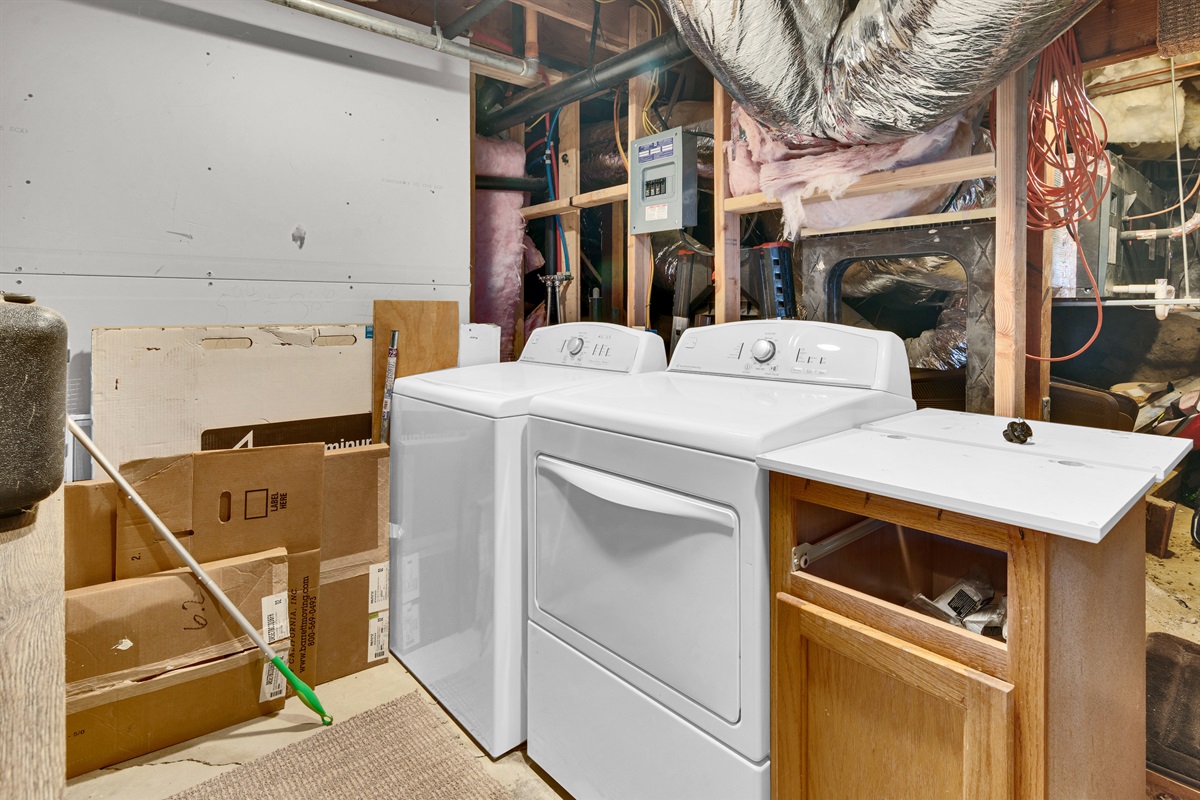 Accessible laundry in the basement area.
