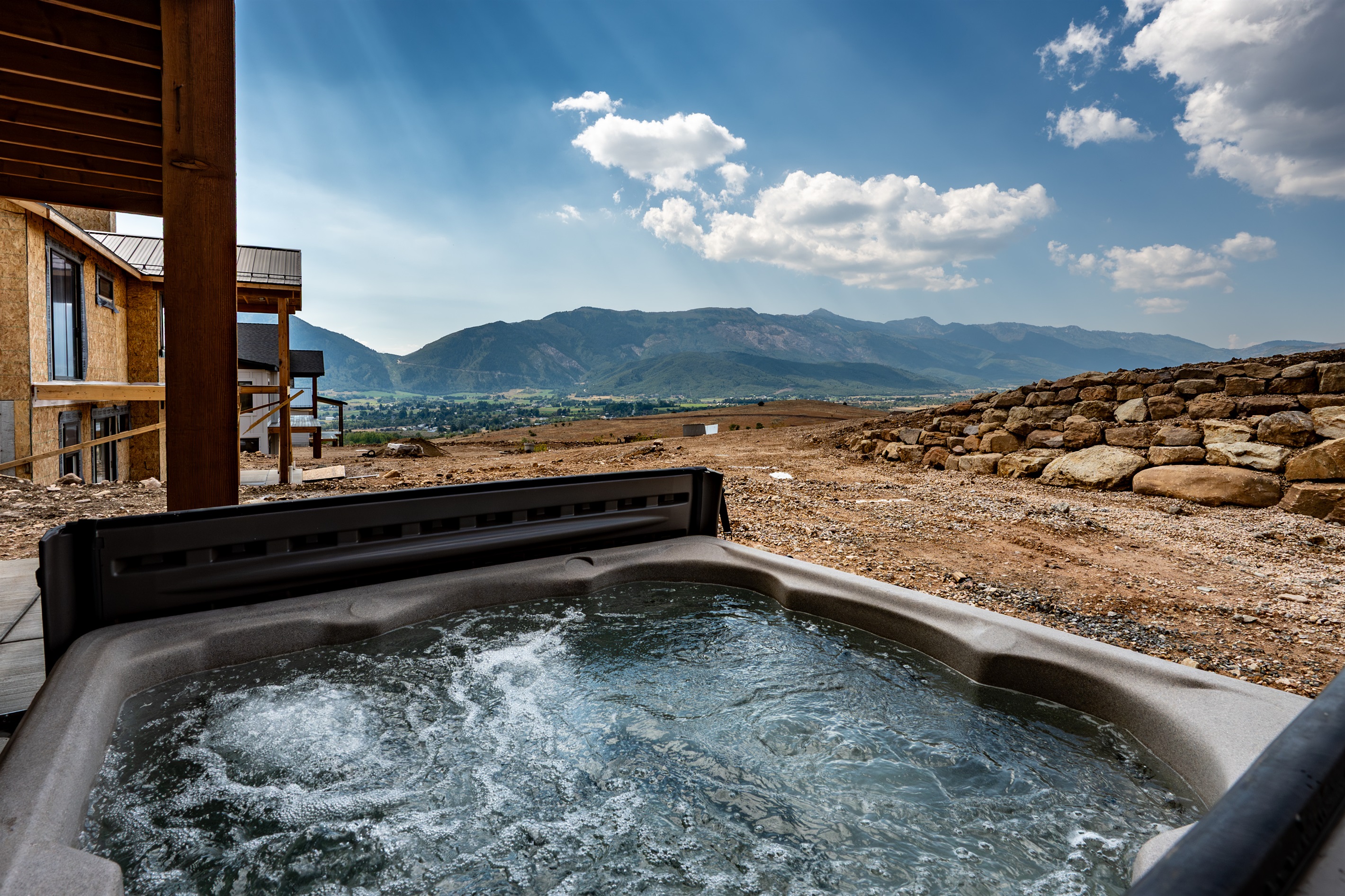 Relax in the hot tub after your day's adventures.