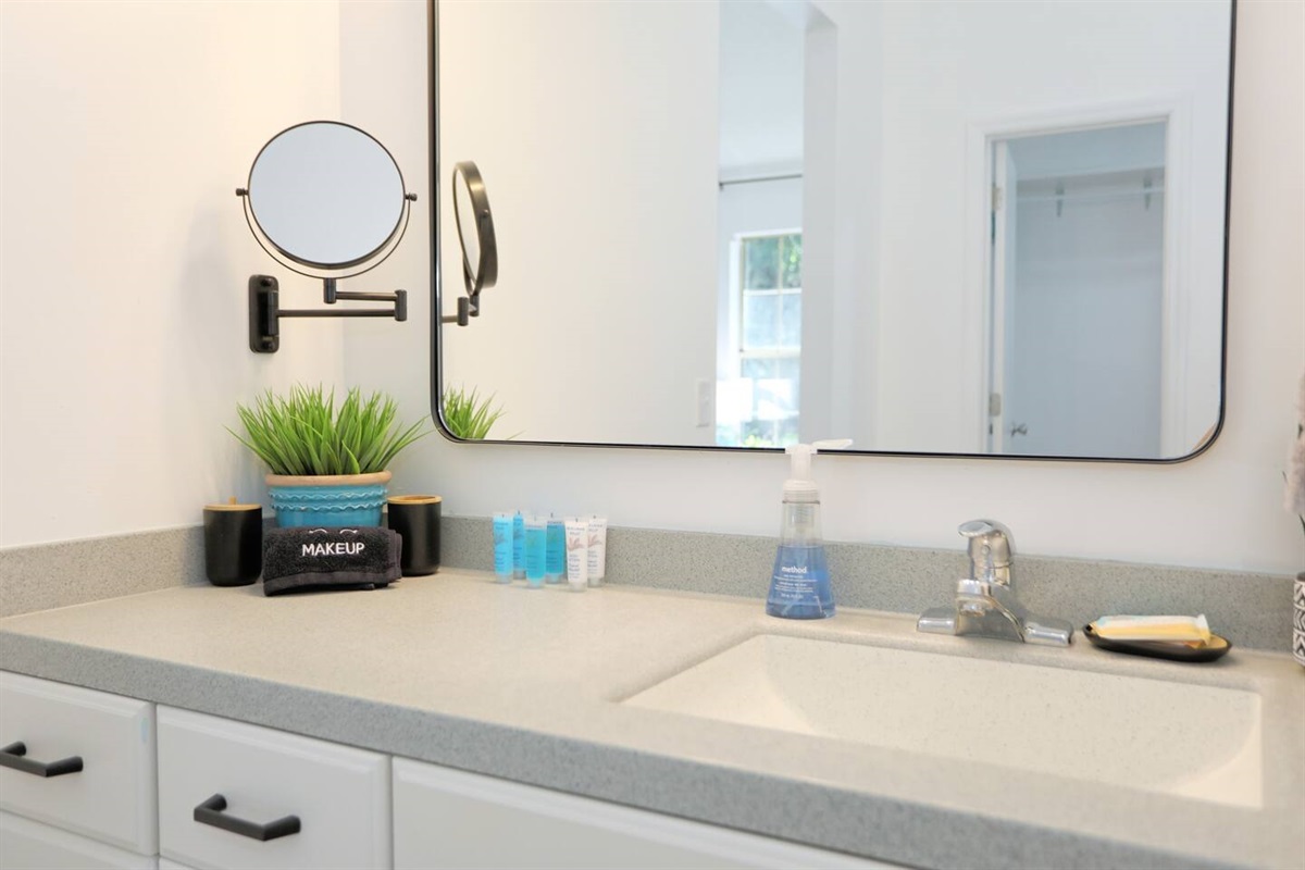 Indulge in the primary bath, a relaxing retreat with modern fixtures and plenty of space to refresh and unwind.