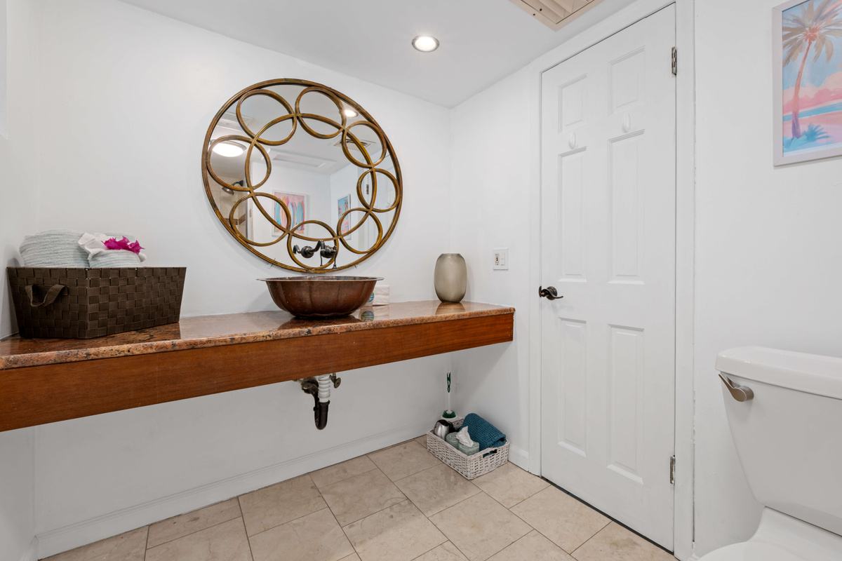 Bright and inviting vanity area to start your day.