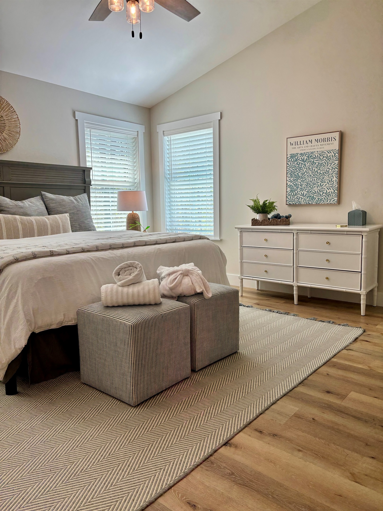 Ultimate Relaxation!  This master features and ensuite and fireplace offering privacy and slow mornings.