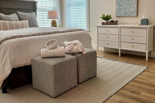 Ultimate Relaxation!  This master features and ensuite and fireplace offering privacy and slow mornings.