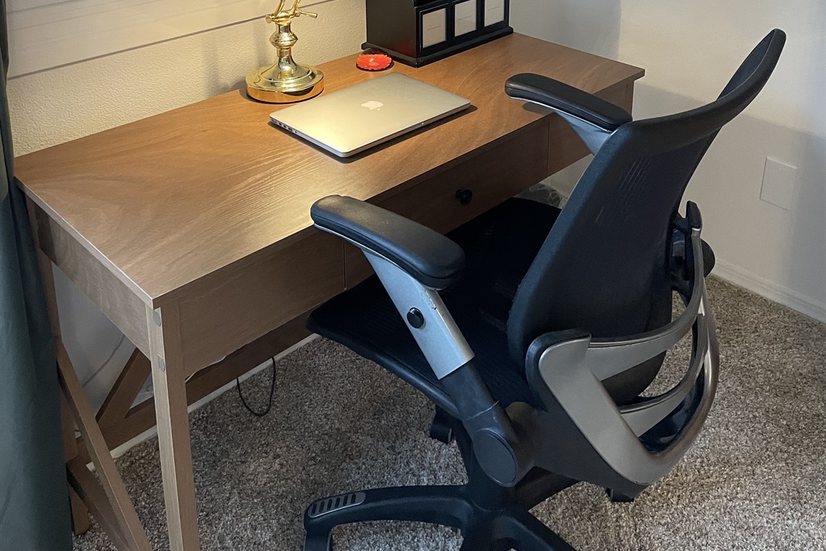 Work station in primary bedroom with fiber optic fast wifi