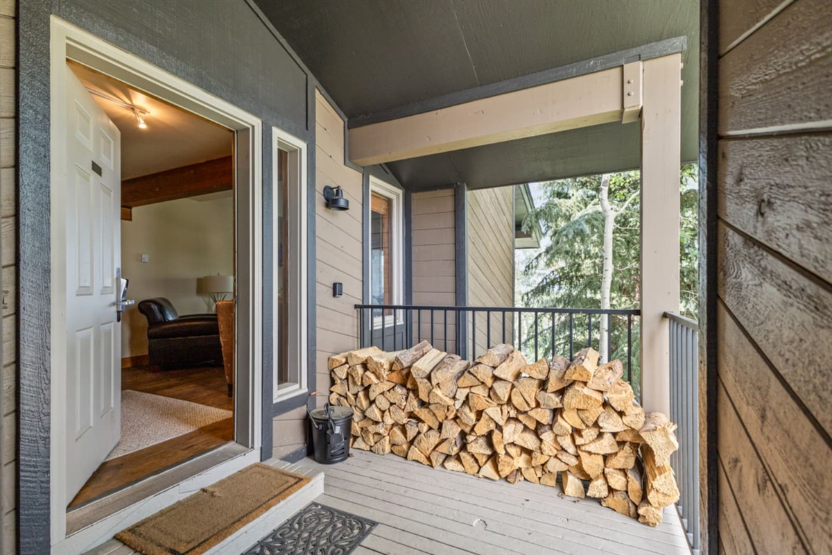 Entryway with Wood for Fireplace