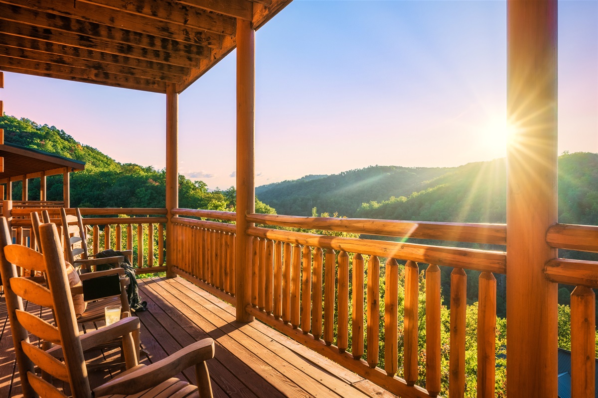 Back deck at sunset